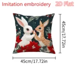 1pcs 2D Christmas Pillow Cover Xmas Party Decoration - Image 22