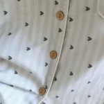 Women's Pajama Set 100% Cotton Gauze Vertical Strip Love Long Sleeve Two piece set - Image 15