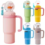 24oz Stainless Steel Whale Fountain Tumbler with Handle Whale Water Cups for Kids Teens and Adults - Image 7