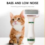 Pet Hair Dryer 2 with Slicker Brush Grooming for Cat and Dog Brush Professional Home Grooming Furry Drying Portable Dog Blower - Image 2