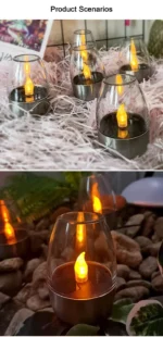 LED Solar Candles Light Flameless Rechargeable Night Light For Wedding Party Garden Decor Outdoor Waterproof Solar Candles Lamp - Image 18