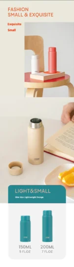 Tyeso Stainless Steel Pocket Insulated Water Bottle Cute Compact Slim Design High Aesthetic Appeal Perfect for Hydration - Image 9