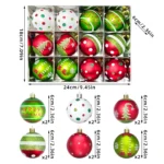 34/12/9pcs Grinch Christmas Ball Decorations Green Monster Xmas Tree Ornaments Green Painted Xmas Ball Set Christmas Home Decor - Image 24
