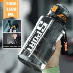 1000ml/1500ml Large Capacity Sports Water Bottle LeakProof Plastic Drinking Bottles Outdoor Travel Cycling Hiking Gym Drinkware