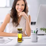 Glass Tea Infuser Bottle Leak-Proof Travel Mug Double Wall Tea Cup Portable Infuser Water Bottle, Water Separation Tea Bottle - Image 3