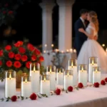 5-120PCS Wedding party Led Candles with Battery Operated Candles Flameless Fake Candles Romantic Ambiance Home Decor Acrylic Cup - Image 3