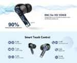 UYUXIO Wireless Earphone 40dB Noise Cancelling Bluetooth 5.3 Headphone ENC with LED Display HD TWS Earbuds Transparency Mode - Image 10