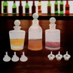 Christmas Grid Bitters Bottle Vintage carved glass Mixers with stoppers Vintage glass syrup bottle absinthe bottle set - Image 5