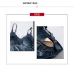 Casual Velour Home Clothing 4pcs Sleep Set Lingerie Women Pajamas Suit Long Sleeve Lace Velvet Homewear Pyjamas set - Image 8