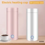 Electric Water Cup For Travel 400ml 304 Stainless Steel Vacuum Insulated Cup Auto Off Electric Kettle Water Boiler Bottle - Image 9