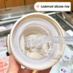 380ml/580ml Plastic water bottle for girls with leather sleeve strap straw Portable Leak-proof Anti Drop Sippy Cups for camping - Image 6