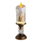 Voltsify Decorative Christmas Snow Globe LED Candle Lamp with Music Function