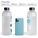 Water Bottles Cute Panda Bear Cup 1000ml With Straw Transparent Cartoon Water Bottle Drinkware Frosted Leak-proof Protein Shaker - Image 4