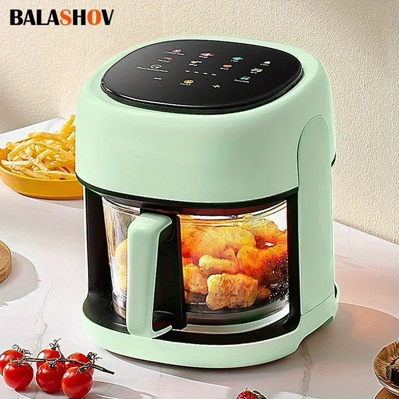 kf-S26271f5a186b499f8454124870e579ecZ 4.5L Smart Electric Air Fryers Oil-free Automatic Household Kitchen 360°Baking Convection Oven Deep Fryer Visible Window EU 220V - Image 1