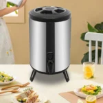 8L Stainless Steel Insulated Beverage Dispenser, Hot & Cold Beverage Dispenser with Faucet Tripod for Coffee Tea Water Milk Soup