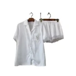 Silky Satin Pajamas for Women 2 Piece Set, Elegant Lace Trim Long Sleeve Nightwear Solid Color Lightweight Loungewear - Image 5