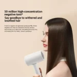 Xiaomi Compact Hair Dryer H101 Mijia 1600W Foldable 50M Negative Ions 15m/s Airflow Dual Heat and Speed Modes 220V With Adapter - Image 6