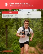 4Pcs UTOBEST 5L Running Vest with 1.5L Hydration Reservoir 500ml Bottle Set Ultralight Multi-Pocket Outdoor Vest for Camping - Image 6