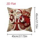 1pcs 2D Christmas Pillow Cover Xmas Party Decoration - Image 9