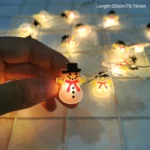 Runtowo Santa Claus Snowman LED Light String Christmas Decoration For Home Xmas Tree Ornament - Image 5