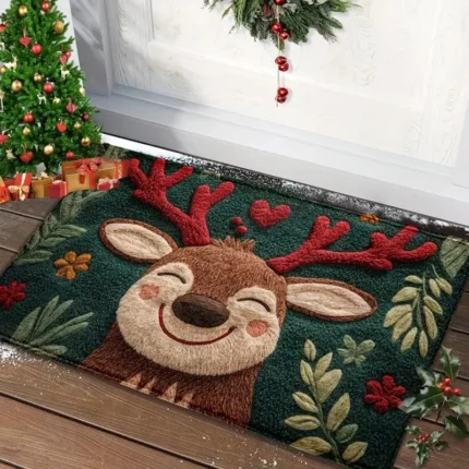 Christmas Door Mat Red Santa Claus Outdoor and indoor Gingerbread Man Carpet