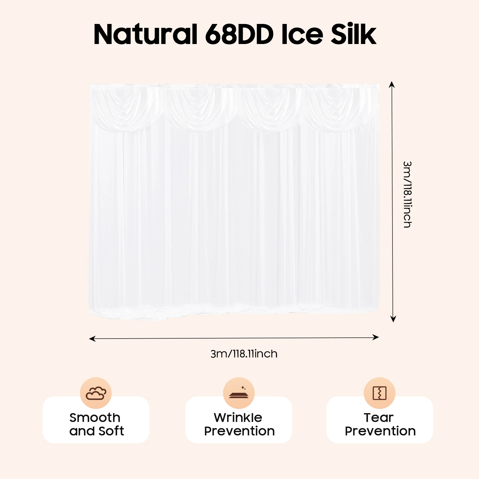 kf-S2b6a9ec0ca23421d84da1de89b0203f1L White Curtain Ice Silk Dustproof Mosquito-Proof Sunshade Detachable Used as Decoration in the Bedroom Livingroom Weddings - Image 1