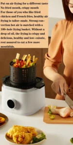 Desktop 220v 1000W Portable Air Fryer 2L Capacity Visible Household Transparent Visible Air Fryer Led Touch Screen Panel Air Fr - Image 14