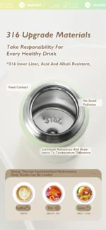 500ml large capacity thickened 316 stainless steel vacuum Thermal insulation portable Tumbler Thermos Water bottle Coffee cup - Image 9