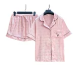 Fashionable Women's Two-Piece Pajama Set Satin-Like Long Sleeve with Bow Design Breathable & Silky Viscose - Image 3