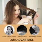 3-in-1 Hot Air Brush with Negative Ion Blow and Comb, Straight and Curl in One Hair Curler Wand - Image 2