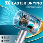 Professional Salon 3200W Hair Dryer,Features Negative Ion Generation&Heat Protection, 3-nozzle,Suitable for Home,Travel,Hotel - Image 16