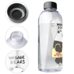 Water Bottles Cute Panda Bear Cup 1000ml With Straw Transparent Cartoon Water Bottle Drinkware Frosted Leak-proof Protein Shaker - Image 3