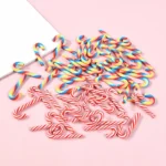 10/30/50Pcs Mini Candy Cane Christmas Decoration Red White Resin Candy DIY Crafts Xmas Pendant Navidad - Image 8