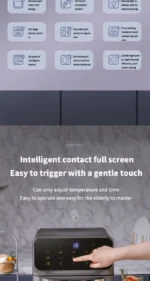 10L Large Capacity Electric Air Fryers Oil-free Automatic Household Kitchen 360°Baking Convection Oven Deep Fryer without Oil - Image 7