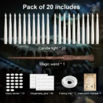 10-24PCS  Floating LED Flameless Taper Candles Candle Light Battery Powered Warm Light andle Lamp for Christmas - Image 5