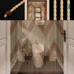 90x220CM 31 Vintage Natural Wood and Bamboo Beaded Door Curtain for Bath Bedroom Porch Doorway - Image 2