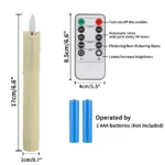 6/12Pc 6.6inch LED Flameless Taper Candles with Remote Flickering CandleSticks Plastic Window Candles - Image 8