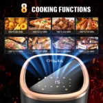 OYAJIA 6L Air Fryer with Smart Touch Display 60 Minutes Timer & 80°C-200°C Adjustable Temperature& 8 Preset Cooking Modes - Image 2