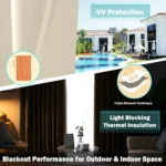 2pcs Outdoor Waterproof Patio Curtains Indoor Blackout Curtain for Living Room Bedroom Pavilion Terrace Garden Porch - Image 4