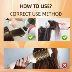 3-in-1 Hot Air Brush with Negative Ion Blow and Comb, Straight and Curl in One Hair Curler Wand - Image 5