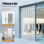 1.05*2m Drilling Mounted Clear PVC Strip Door Curtain, 7 Strips with 2 Brackets for Warehouses and Supermarkets - Image 5