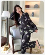 Women's Light Luxury Silk-Feel Pajamas Long-Sleeve Homewear - Image 7