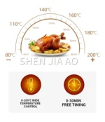 6.5L Air Fryer TC-JD01A Household Large Capacity Electric Fryer Smart Multi-function Oven Kitchen Baked Egg Tart/Roast Chicken - Image 14