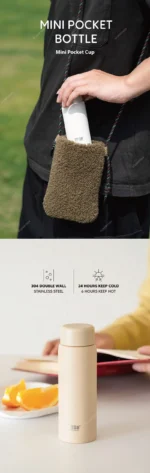 Tyeso Stainless Steel Pocket Insulated Water Bottle Cute Compact Slim Design High Aesthetic Appeal Perfect for Hydration - Image 12