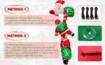 8FT Christmas Inflatables Decor, Climbing Santa Claus with Reindeer & Snowman/Elves - Image 18