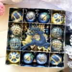 45pcs Christmas Ball Decorations Plastic 6CM Balls,Ice bars, Snowflakes, Reindeer, Christmas Ball Pendant Set Party Decor - Image 11