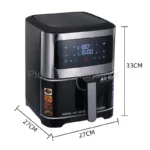 1400W 6L Smart Air Fryer Oven Large Capacity 360 Hot Air Circulation Transparent Window Healthy Cook for Home Kitchen Appliance - Image 6