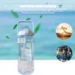 2L Sport Water Bottle With Straw Portable Leak-Large Capacity Water Cup With Motivational Quote Time Marker - Image 62