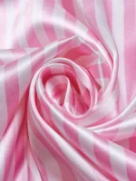 Striped Embroidered Letter Pocket Short Sleeve and Shorts Pajama Set, Casual Satin Sleepwear with Lapel Collar and Button Detail - Image 6