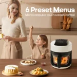 Free Electric Hot Glass Air Fryers Oven 12-in 1 2.5L White Air Fryers with Nonstick Basket Home Kitchen Appliances - Image 5